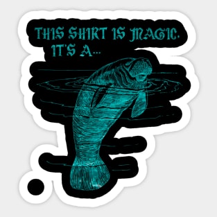 Magic Manatee Silly Pun Sticker